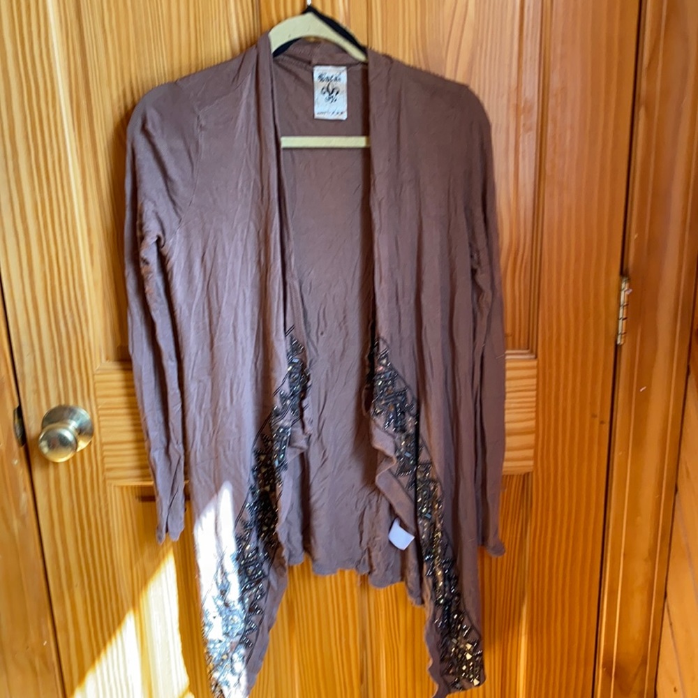 Brown Women’s Bedazzled Cardigan - Medium